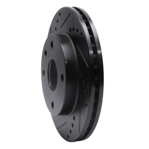 Chevrolet Optra Brake Rotor (1) - Front Left - R1 Concepts - Drilled & Slotted - Black - `04-`10